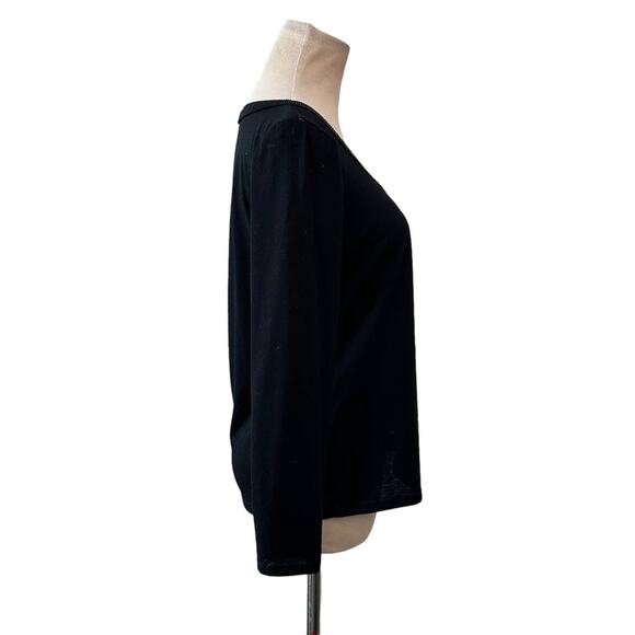 Talbots black long sleeves round neck top size SP - Picture 4 of 11